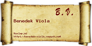 Benedek Viola névjegykártya